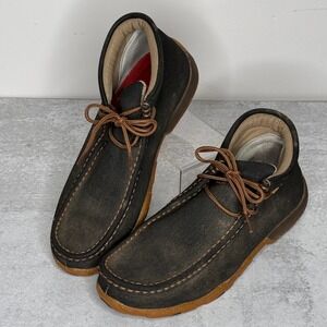Twisted X WDM0144 Mens 8M Black Leather Chukka Driving Moc Boots